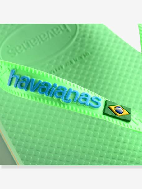 Tongs enfant Brasil logo HAVAÏANAS encre+marine/weiß+rose+vert - vertbaudet enfant 