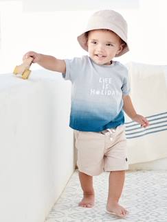 Baby-Babyset met shirt met tie-dye-effect, kort broekje en hoedje