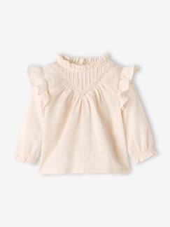 Baby-Overhemd, blouse-Blabybouse met ruches in gevlamde stof
