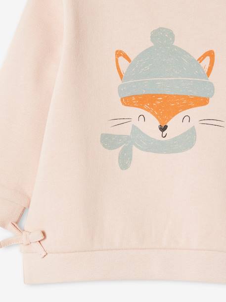 Fleece sweater in fleece met dierenmotief celadongroen+grijsroze+terrasiena - vertbaudet enfant 