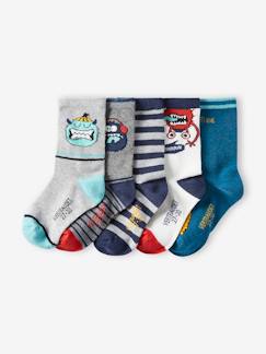 Jongens-Ondergoed-Sokken-Set van 5 paar halfhoge sokken"monsters" jongens