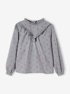Meisje-Hemd, blouse, tuniek-Blouse met hoge kraag met bloemenprint meisjes