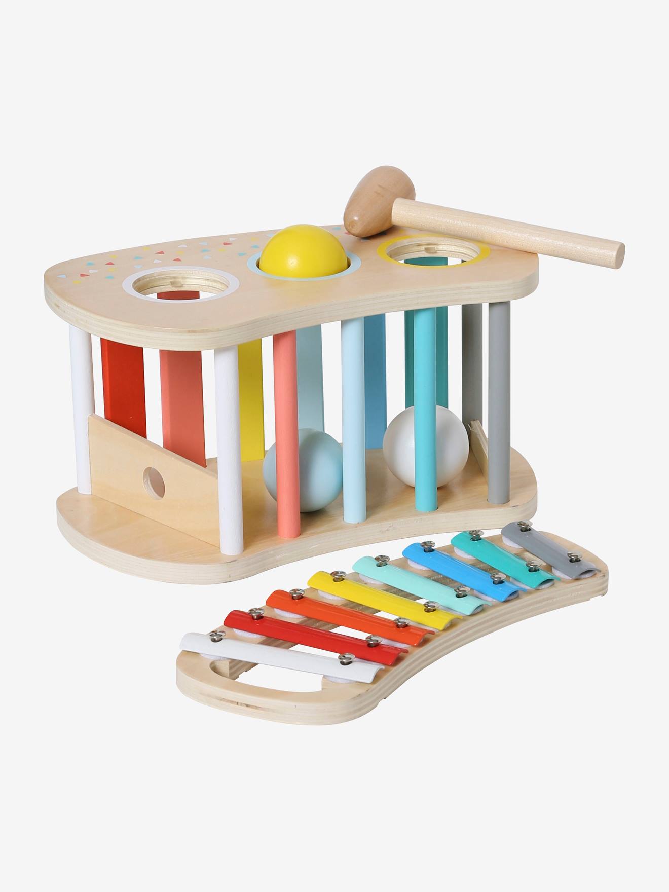Xylophone avec partitions en bois FSC® - multicolore, Jouet