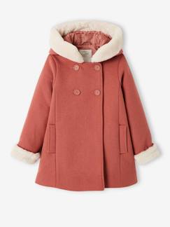 Fille-Manteau, veste-Manteau à capuche en drap de laine fille garnissage en polyester recyclé