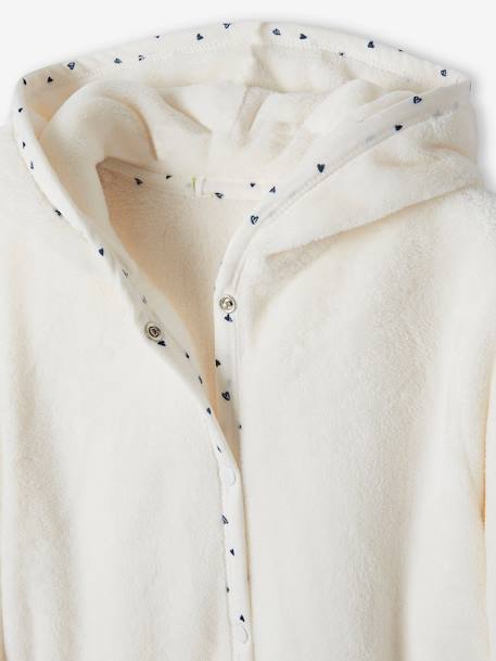 Robe de chambre fille maille peluche chat personnalisable ivoire - vertbaudet enfant 