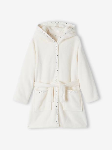 Robe de chambre fille maille peluche chat personnalisable ivoire - vertbaudet enfant 