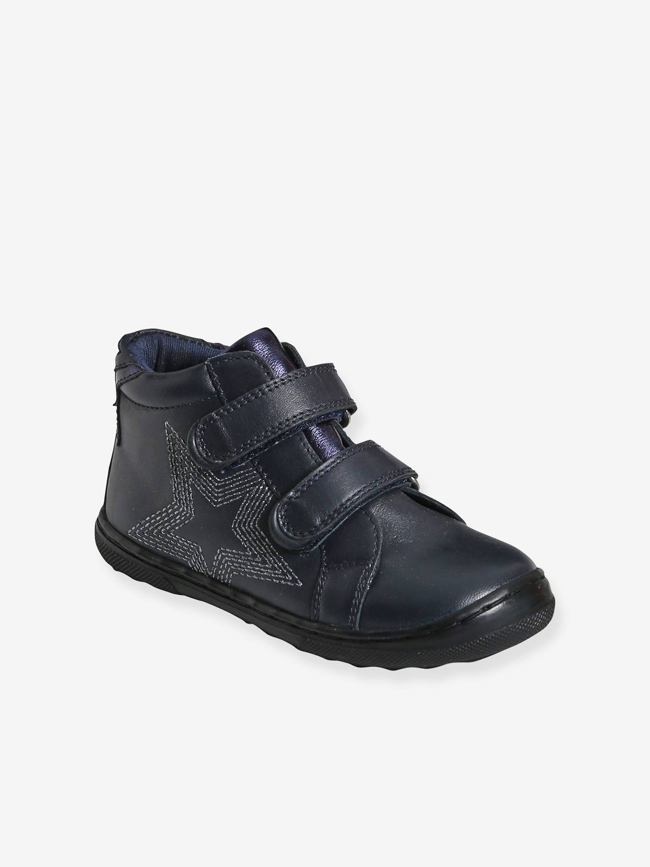 Bottines fille a lacets noir avec etoile paillette Chaussures