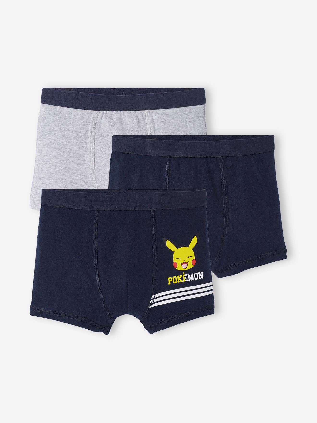 naaimachine overspringen Ga op pad Set van 3 Pokémon® boxers - marineblauw, grijs gechineerd, Jongens