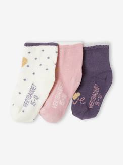 Baby-Sokken, kousen-Set van 3 paar meisjessokken met hartjes en konijnen