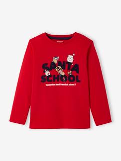 Garçon-T-shirt, polo, sous-pull-T-shirt de noël motif ludique "Santa school" garçon