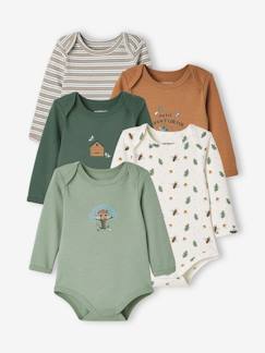 Set met 5 rompertjes met lange mouwen en US-mouwgaten  - vertbaudet enfant
