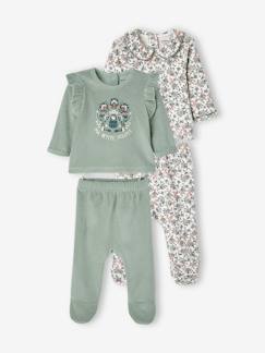 Bébé-Pyjama, surpyjama-Lot de 2 pyjamas en velours bébé fille