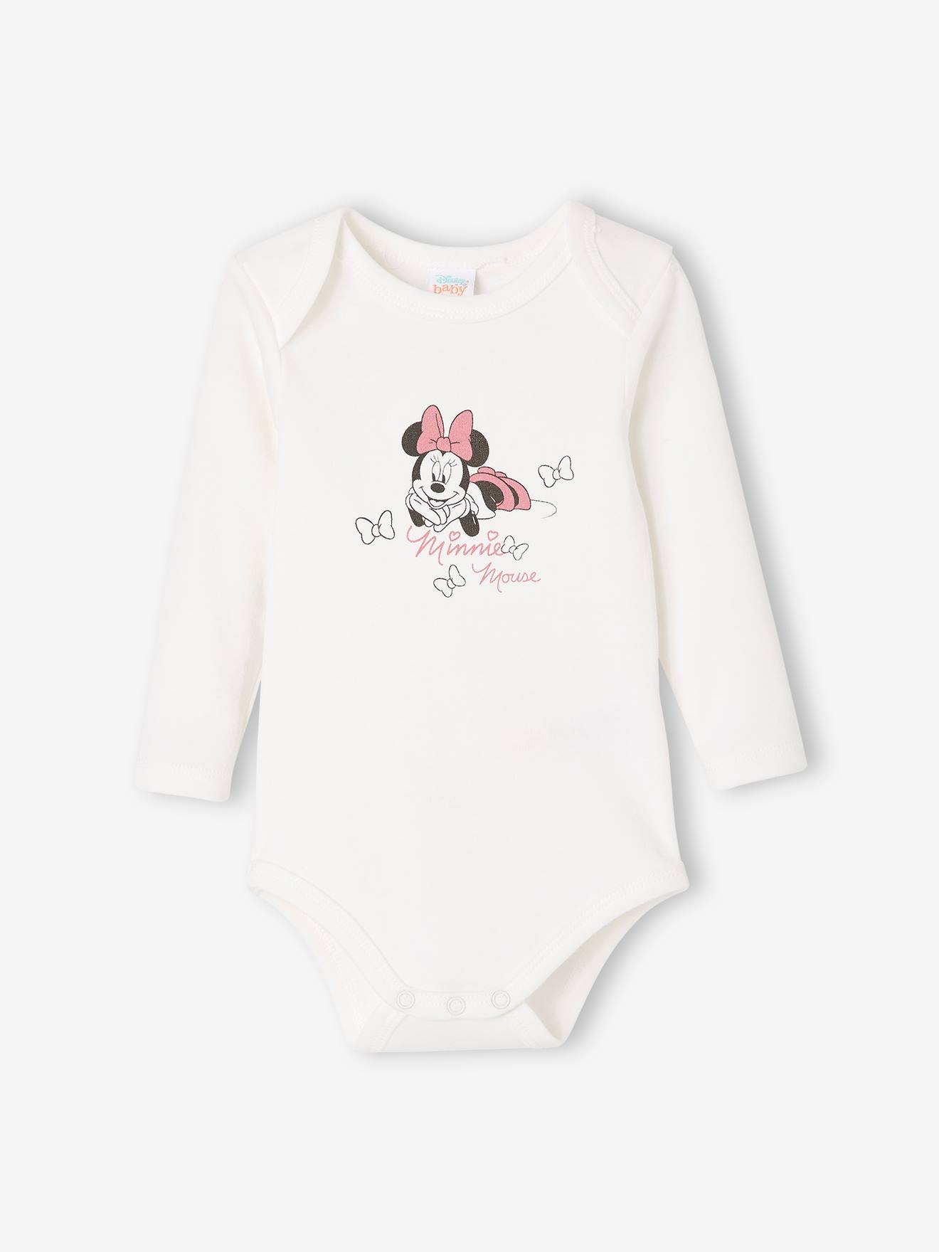 Lot de 2 bodies bébé fille Disney® Minnie - violet moyen uni avec decor,  Bébé
