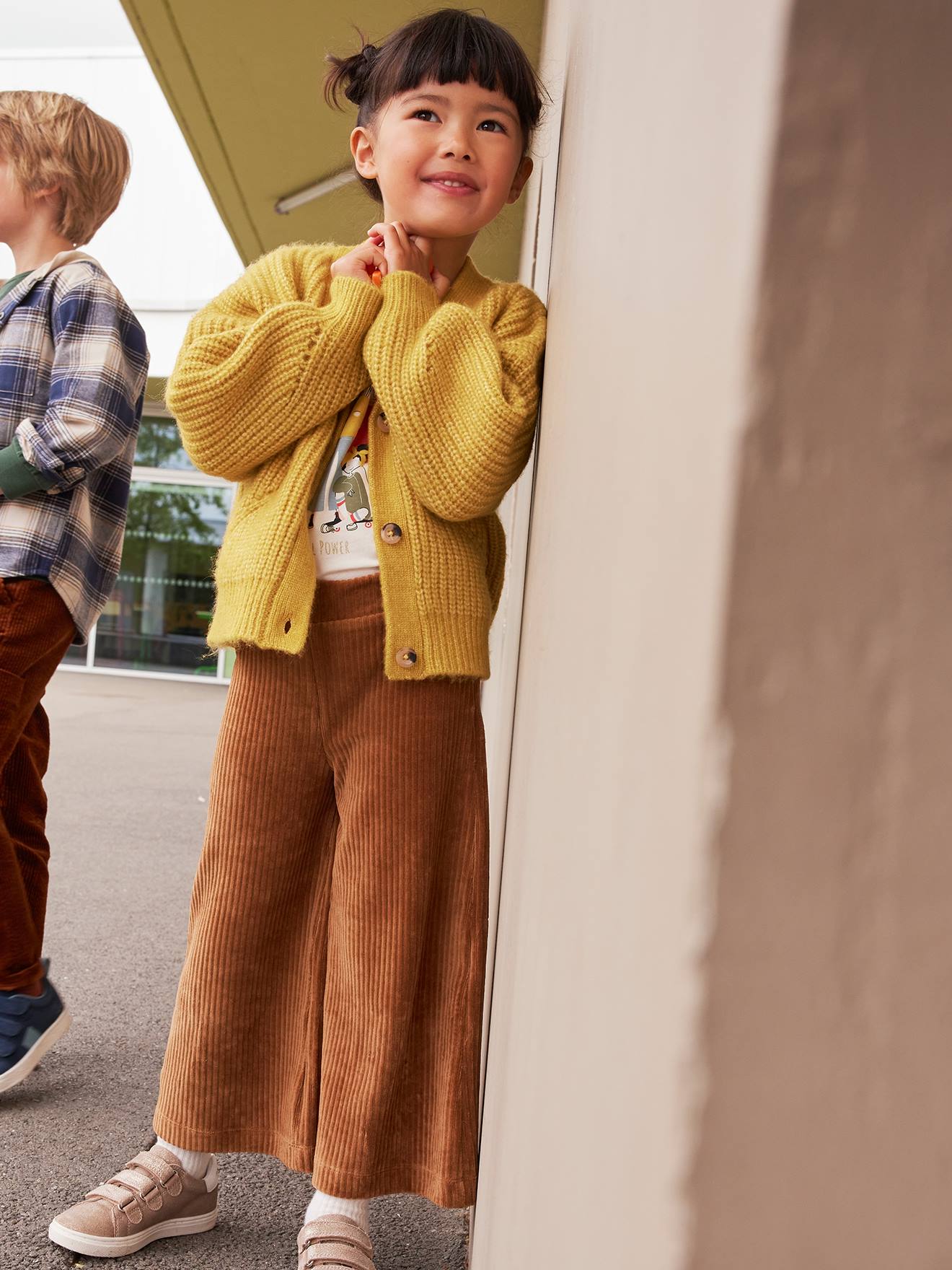 Vertbaudet Wijde, Fluwelen Broek Voor Meisjes Bruin