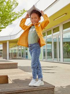 Meisje-Broek-Rechte meisjesjeans met gebruikte details