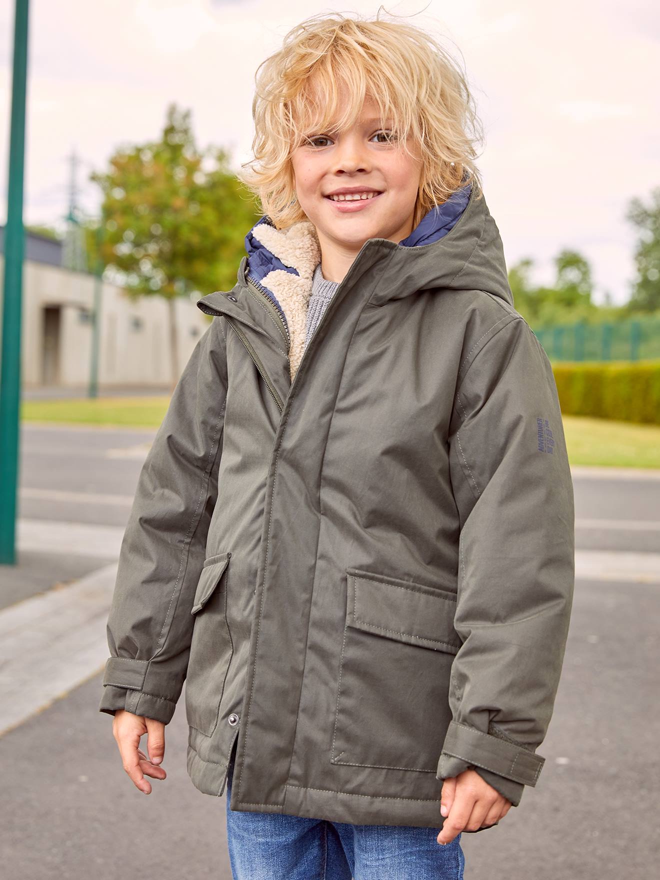 Vertbaudet 3-in-1-parka Voor Baby Met Afneembaar Vest Kaki