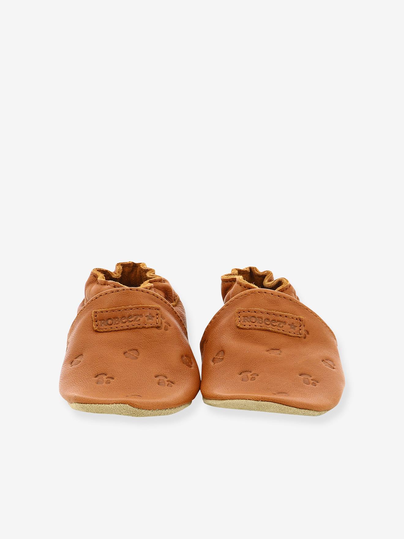 Chaussons cuir souple bébé Grooar ROBEEZ© - camel