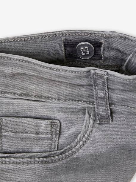 Jean slim MorphologiK 'waterless' fille tour de hanches MEDIUM avec usures BLEU FONCE DELAVE+Brut+denim black+GREY DENIM - vertbaudet enfant 