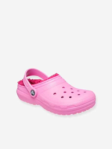 Sabots fourrés enfant Classic Lined Clog K CROCS (TM) bleu+rose - vertbaudet enfant 