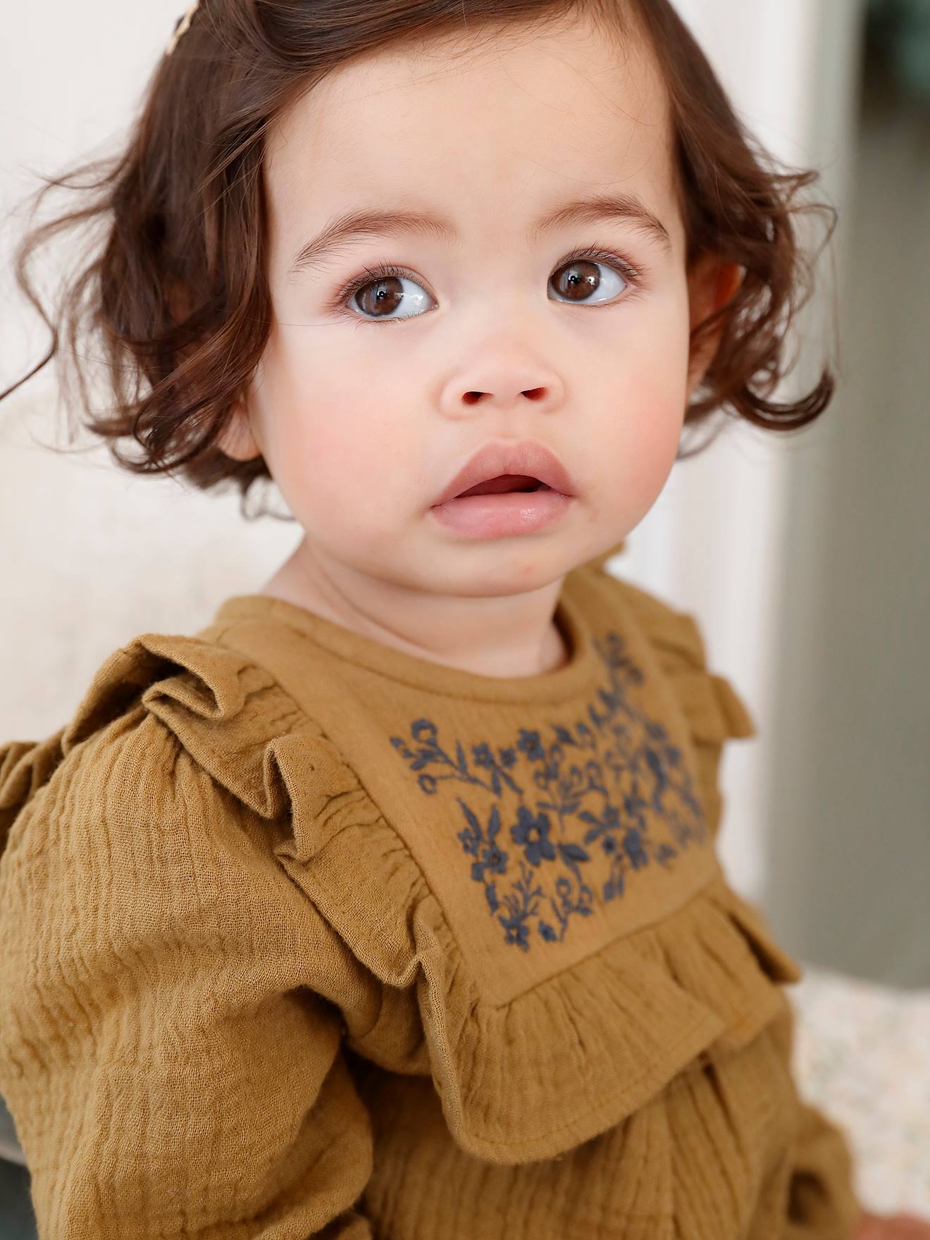 Dors-bien bébé fille en coton ouverture devant caramel imprimé - Vertbaudet