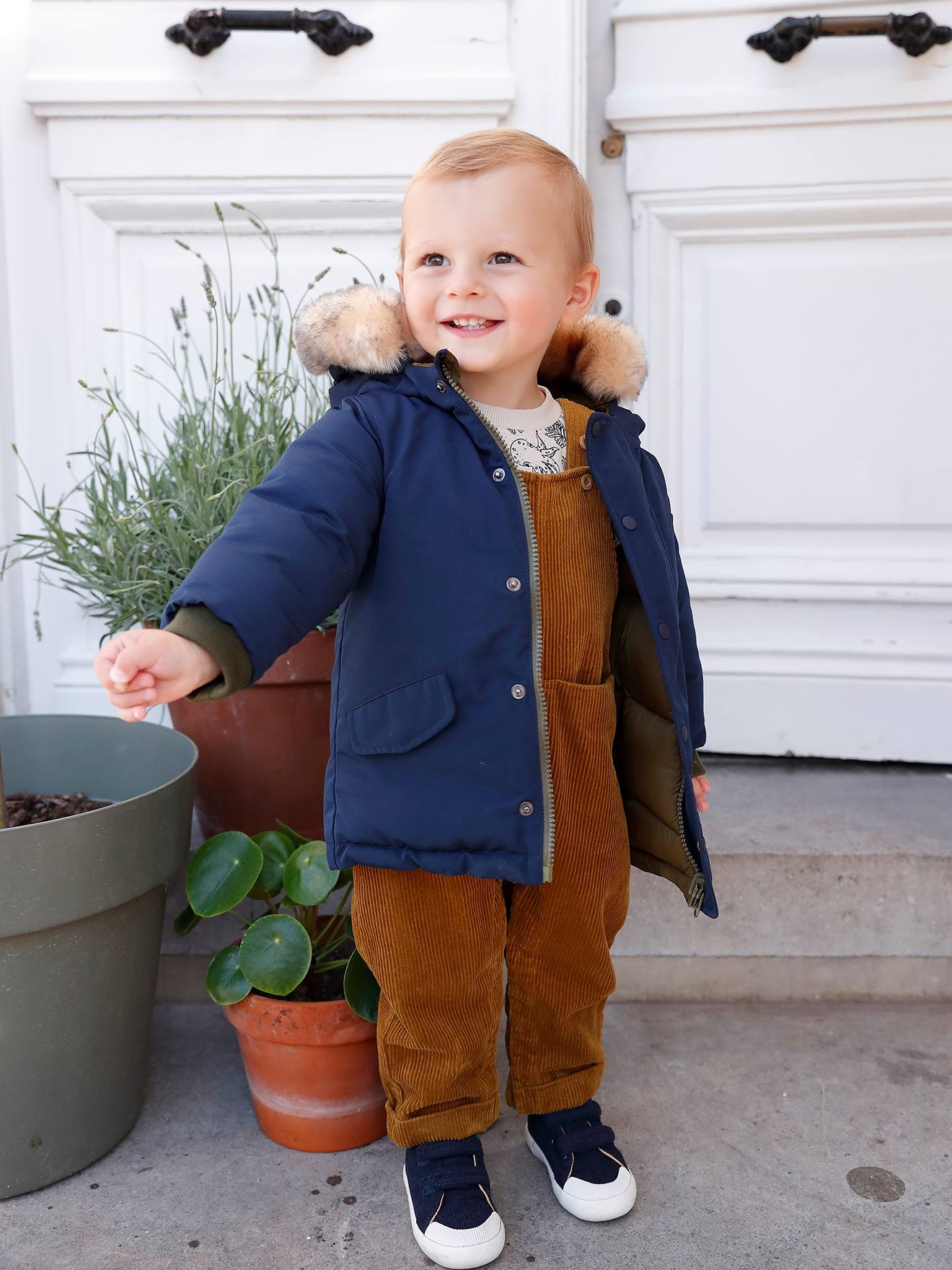 Vertbaudet Omkeerbare Babyparka Met Capuchon Inkt