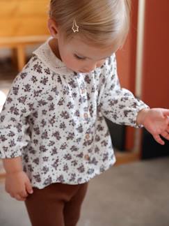 Baby-Overhemd, blouse-Gebloemde babyblouse met Engels borduursel