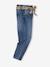 Jean style paperbag et sa ceinture fleurie fille denim brut+denim gris+noir+stone - vertbaudet enfant 