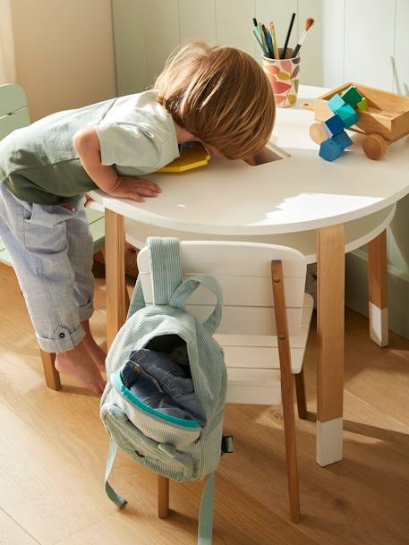 Chaise Enfant Primaire Scandinave VERTBAUDET - Blanc, Assise Rembourrée, Pieds Hêtre, 81 Cm