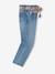 Jean style paperbag et sa ceinture fleurie fille denim brut+denim gris+noir+stone - vertbaudet enfant 