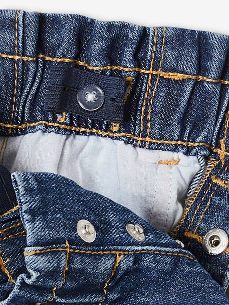 Jean style paperbag et sa ceinture fleurie fille denim brut+denim gris+noir+stone - vertbaudet enfant 