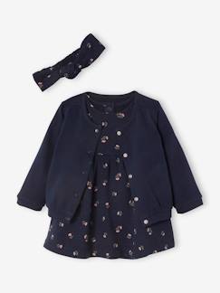 Baby-3-delig set jurk +vestje + haarband