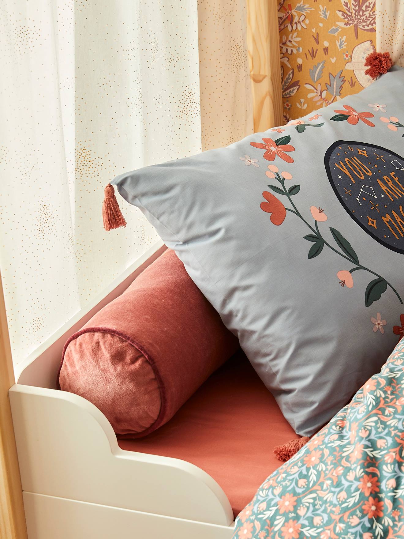Vertbaudet Fluwelen Bolster Roze