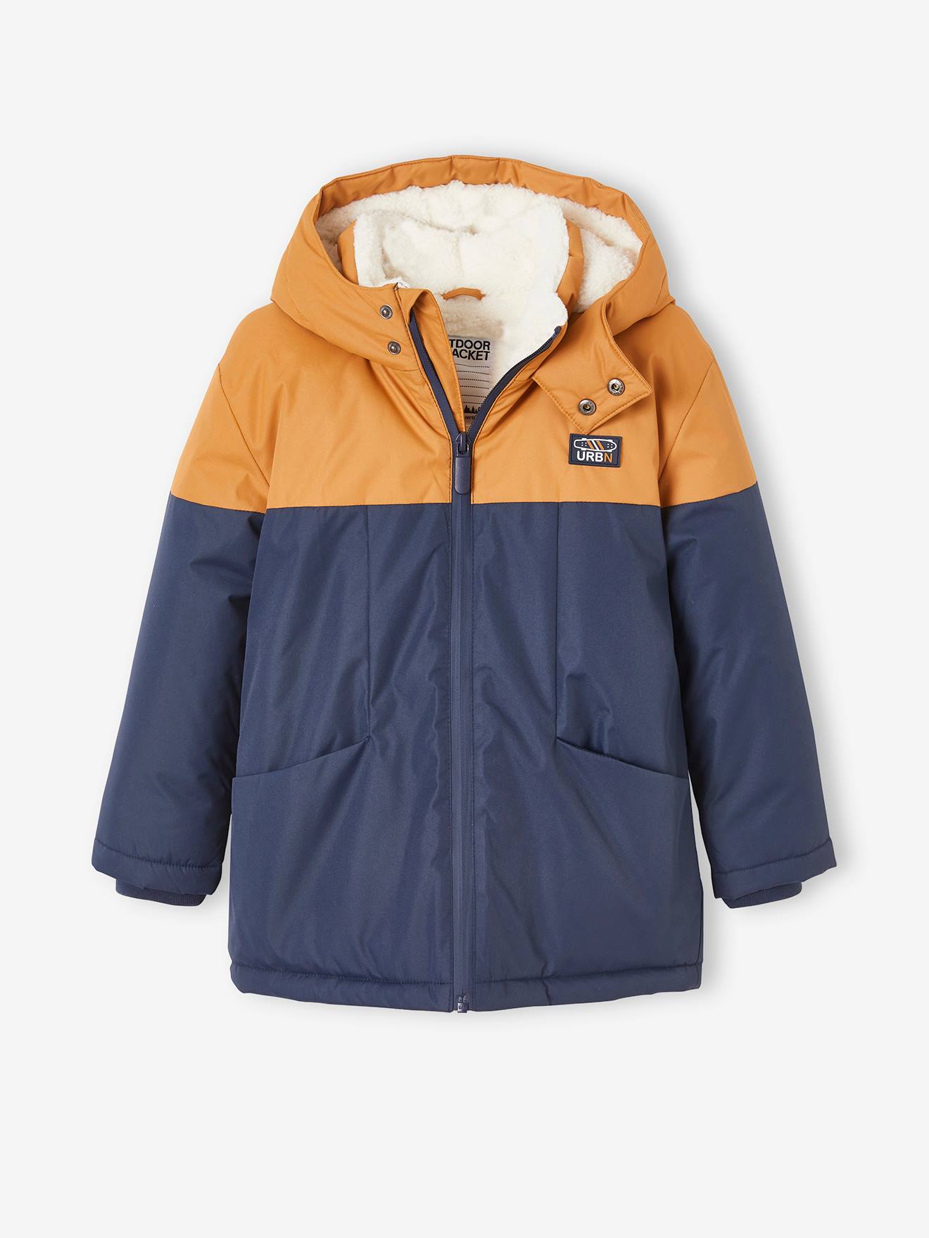 Vertbaudet Technische Parka Met Capuchon Jongen Ketelbruin