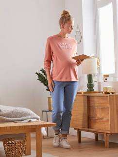 Zwangerschapskleding-Borstvoeding-Fleece sweatshirt met tekst over zwangerschap en borstvoeding