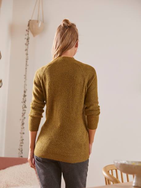 Pull maille perlée grossesse et allaitement Rayé noir et beige+Vert olive - vertbaudet enfant 