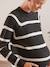 Pull maille perlée grossesse et allaitement Rayé noir et beige+Vert olive - vertbaudet enfant 
