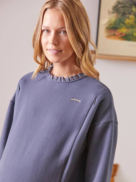 Robe courte bi-matière grossesse et allaitement Gris anthracite - vertbaudet enfant 