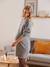 Robe-pull grossesse et allaitement Gris Anthracite+Rayé noir et blanc - vertbaudet enfant 