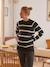 Pull maille perlée grossesse et allaitement Rayé noir et beige+Vert olive - vertbaudet enfant 
