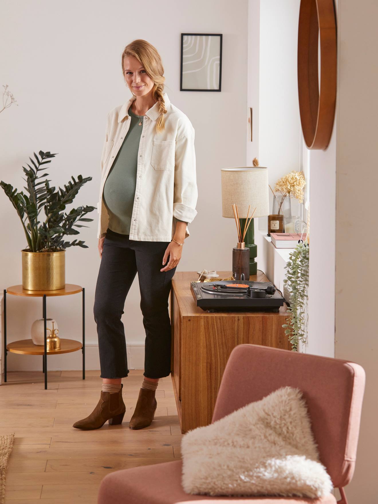 Vertbaudet Flare Positiejeans Binnenbeenlengte 65 Cm Antracietgrijs