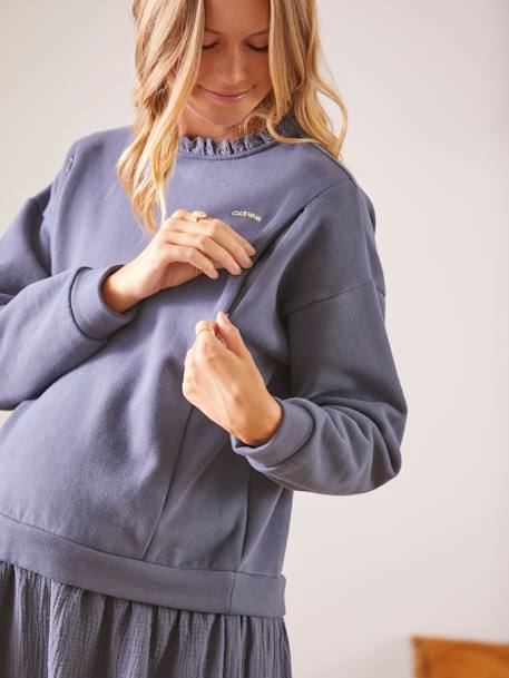 Robe courte bi-matière grossesse et allaitement Gris anthracite - vertbaudet enfant 