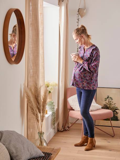Blouse imprimée boutonnée grossesse et allaitement Bleu marine - vertbaudet enfant 