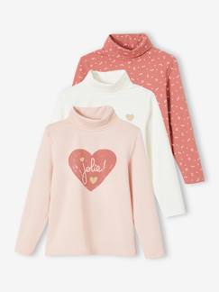 -Lot de 3 T-shirts col roulé Basics fille