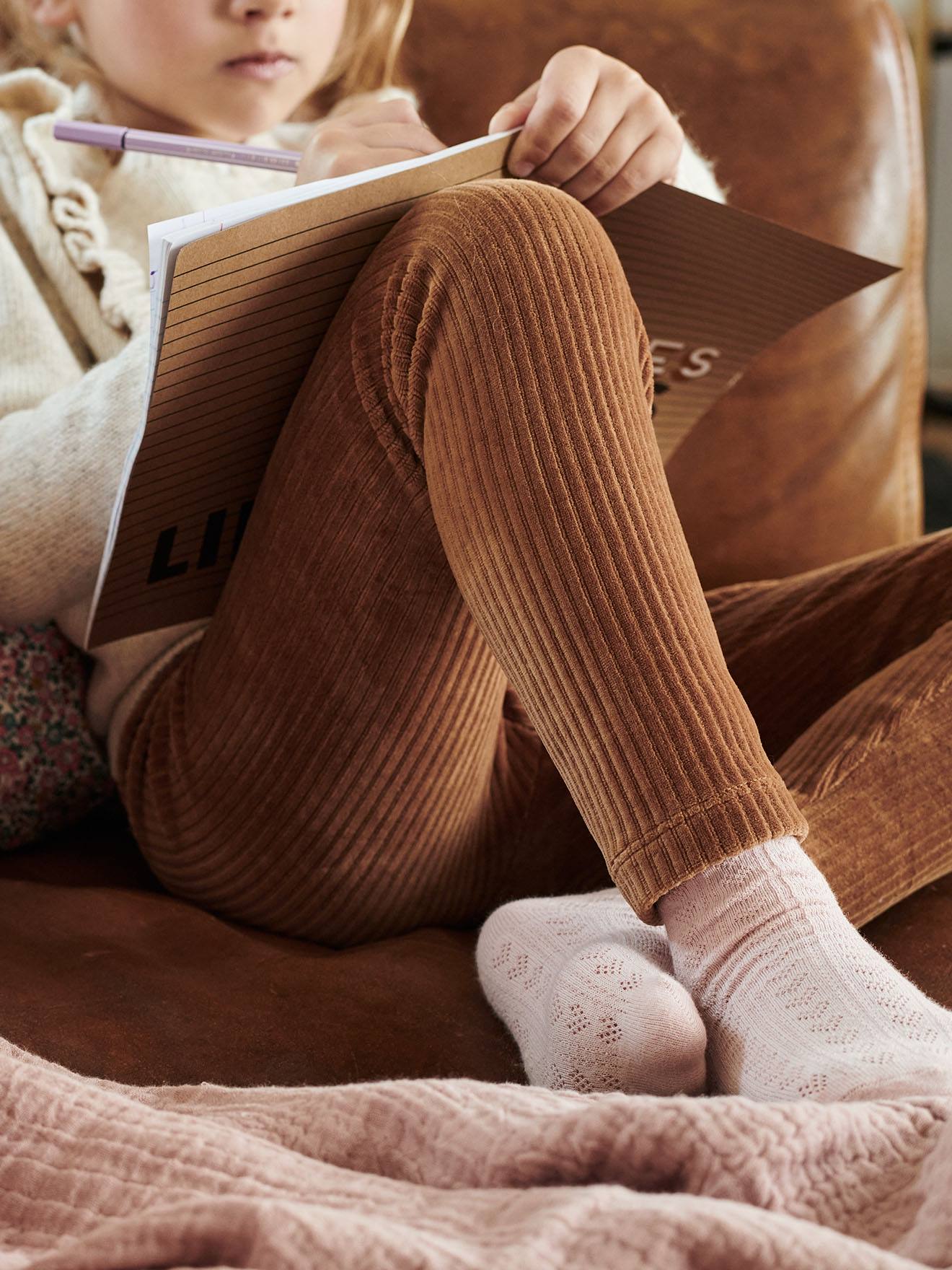 Vertbaudet Fluwelen Meisjeslegging Camel