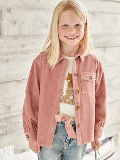 Meisje-Hemd, blouse, tuniek-Fluwelen meisjesoverhemd