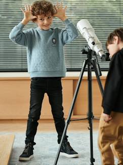 Jean garçon droit facile à enfiler denim effet molleton   - vertbaudet enfant