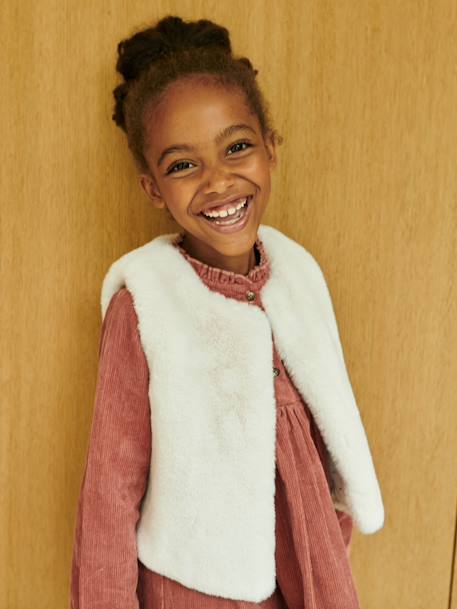 Fille-Gilet sans manches fille fausse fourrure 