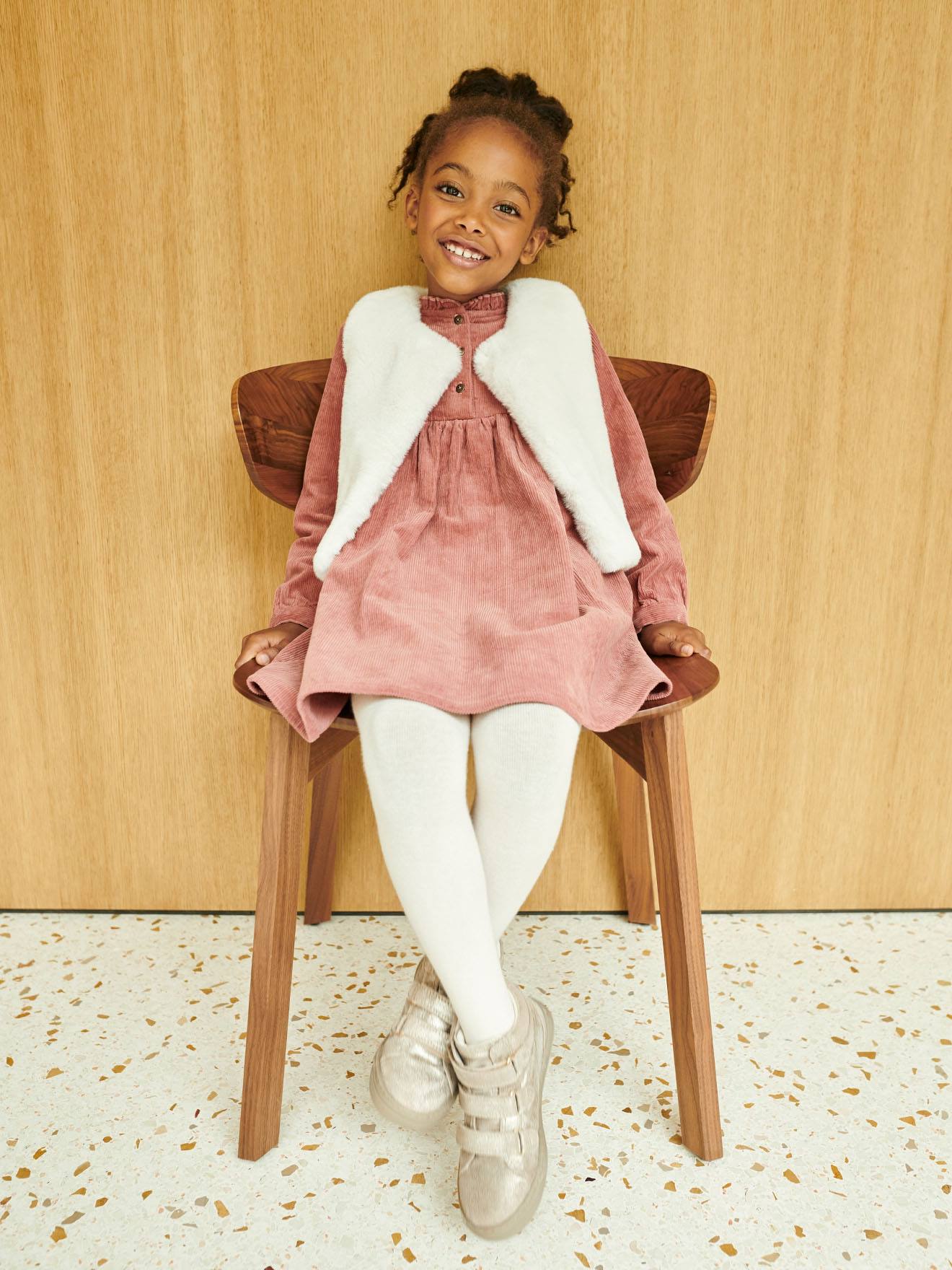 Gilet Fausse Fourrure Fille - Marque 3 POMMES - Taille 10 Ans - Style Créateur - Occasion Très Bon état