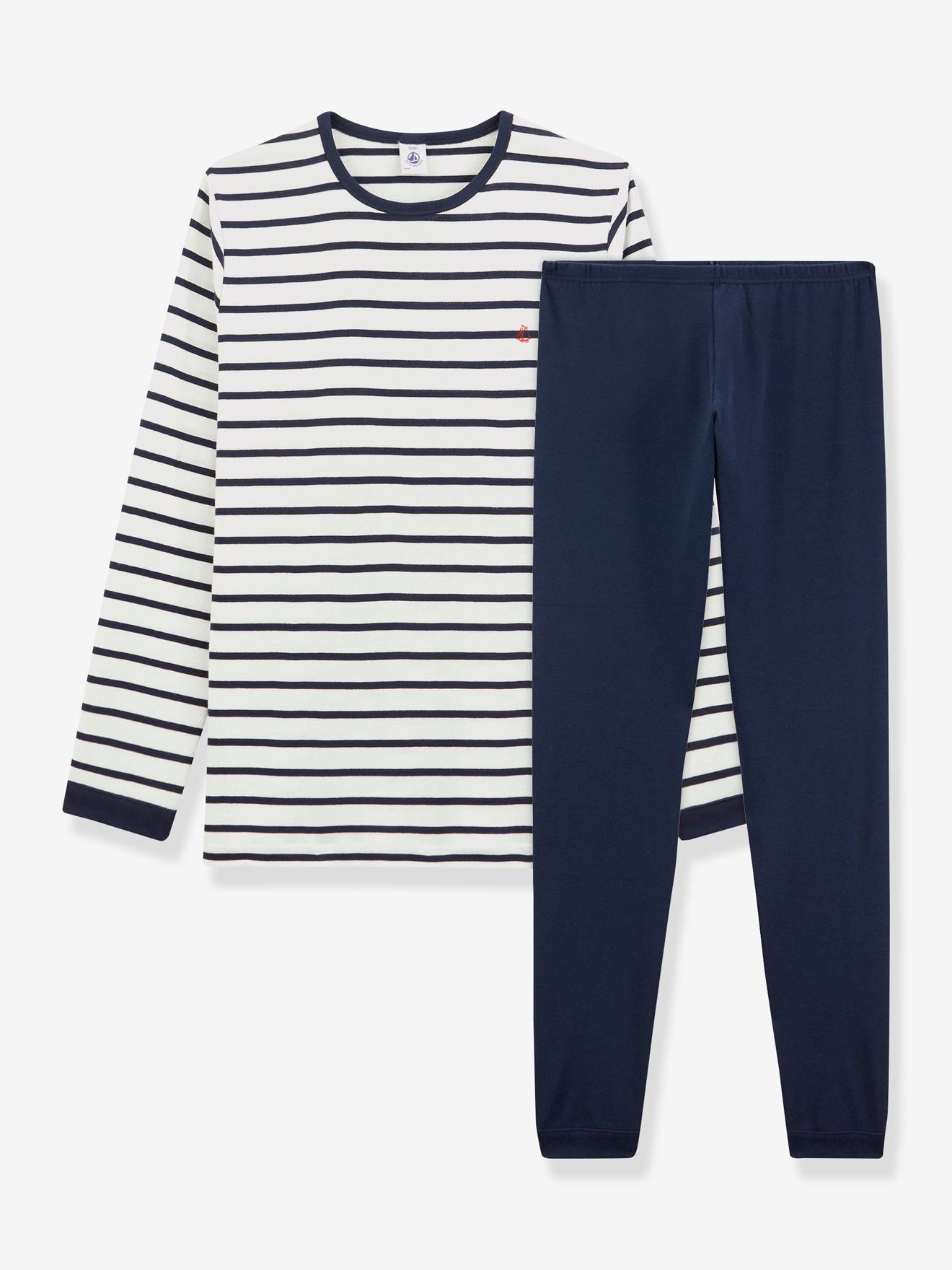 Gestreepte Pyjama Jongen Petit Bateau Ecru