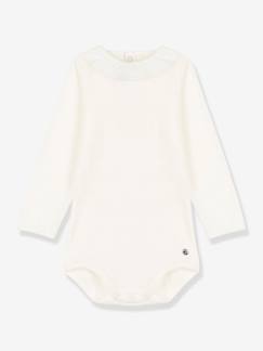 Romper met lange mouwen en kraag van biologisch katoen PETIT BATEAU  - vertbaudet enfant